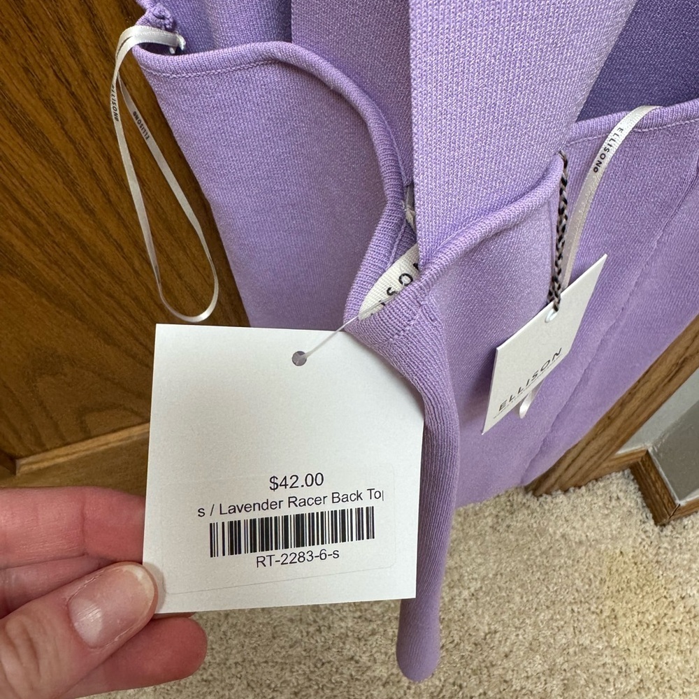 Ellison Lavender Racerback Top - Picture 3 of 3